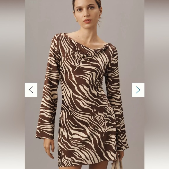 🍂NWT Reformation Pike Satin Mini Dress - Picture 3 of 11